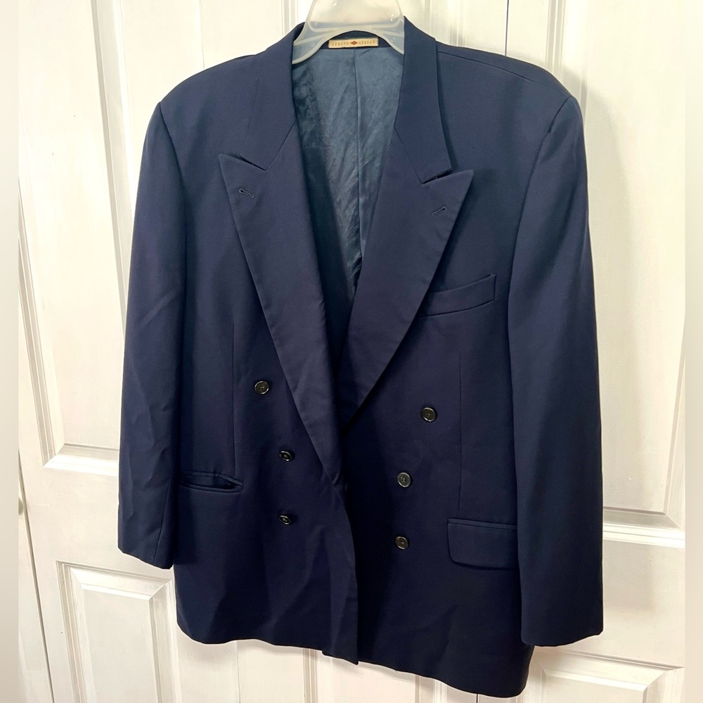Joseph Abboud Navy Double-Breasted Sport Coat